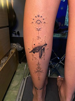 Line work tattoo